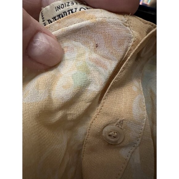 Vintage Giorgio Armani Blouse 1980s Italy Silk Sz 4 38 Buttery Yellow Short Slv - Picture 8 of 8